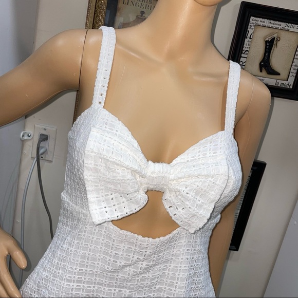 Lulus White Lace Front Tie Sleeveless Back Zip Dress - Picture 3 of 11